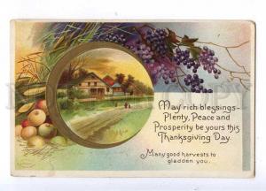 187179 Thanksgiving Wish MOON by CLAPSADDLE Vintage EMBOSSED