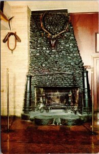 Vtg Philadelphia PA Old Bookbinders Restaurant Fireplace 1950s Chrome Postcard