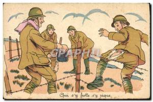 Old Postcard Fantasy Militaria s Who & # 39Y rubs s & # 39Y picnic