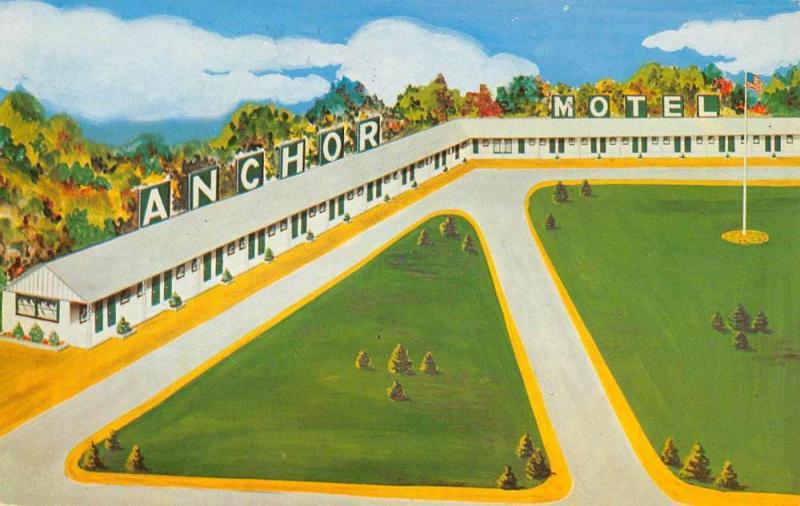 Pleasantville New Jersey Anchor Motel Birdseye View Vintage Postcard K59260