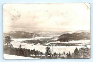 Postcard ID Looking Down on St Joe River RPPC Real Photo Plummer 1911 Cancel D24