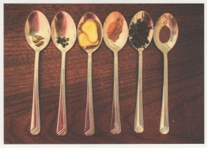 Coffee Spoons Tiny Toast Breakfast Ground Beans German Cutlery Postcard