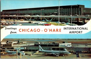 Views of Terminal and Concourse, Chicago O'Hare Airport Vintage Postcard F80