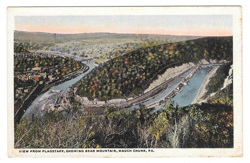 Mauch Chunk PA Lehigh River View from Flagstaff Bear Mountain Vintage Postcard