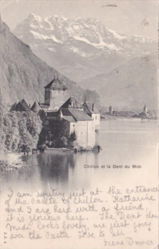 Switzerland Chillon et la Dent du Midi 1902