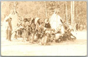 AMERICAN INDIANS N. DAKOTA 1939 VINTAGE REAL PHOTO POSTCARD RPPC