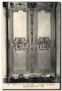 Postcard Old Museum Arts decorative cabinet Norman Louis XVI
