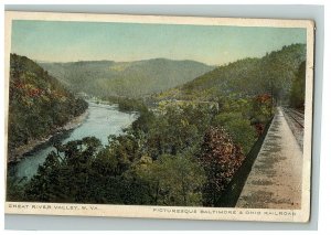 1907-15 Postcard Picturesque Baltimore & Ohio Railroad Cheat River Valley W. Va 