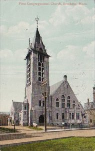 Massachusetts Brockton First Congragtional Church 1910