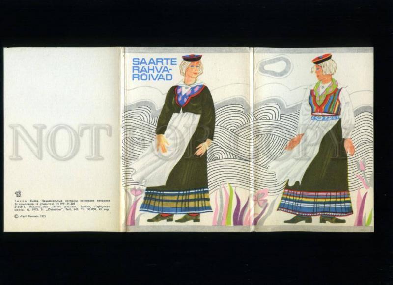 166111 ESTONIA National Costumes by TOLLI 12 old postcards