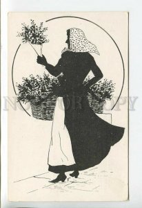 444197 Germany SILHOUETTE Type citizen Flower Girl seller B.K.W.I. #551-2