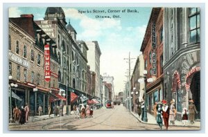 Ottawa Ontario Canada Sparks Street Scene Corner of Bank Postcard