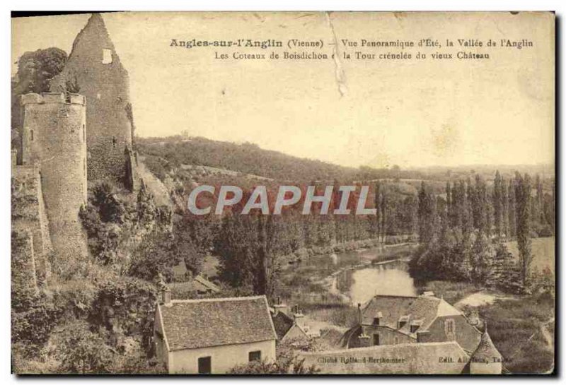 Old Postcard Angles on L & # 39Anglin panoramic view of the valley & # 39Ete ...