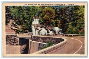 1950 The Bastien Falls Rip Van Winkle Trail Catskill Mountains NY Postcard
