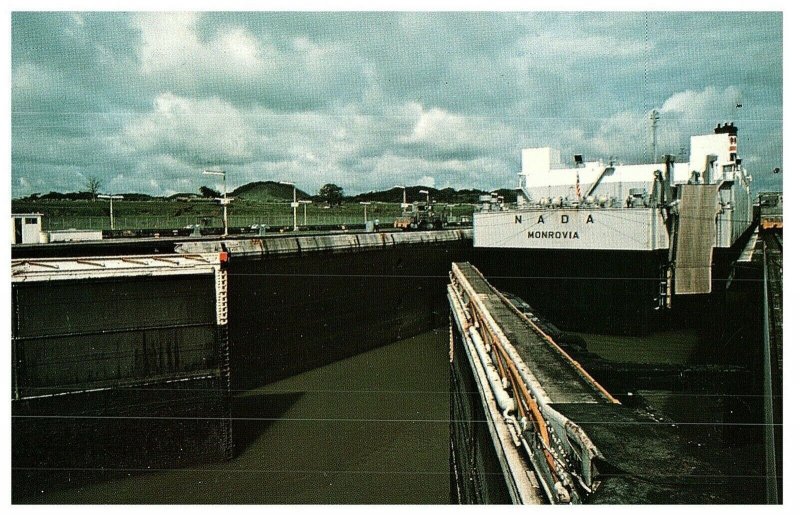 Nada Monrovia Cargo Ship Mira Flores Locks in the Panama Canal Postcard