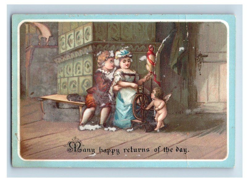 1880s Victorian Birthday Cards Children Fantasy Sea Cherub Lot Of 3 F130