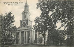 Danbury Connecticut~Congregational Meeting House~1920s Postcard