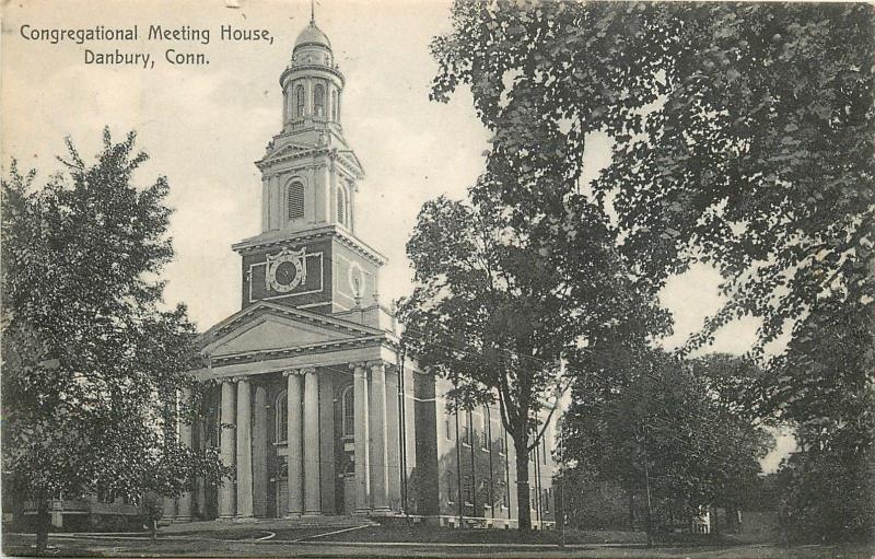 Danbury Connecticut~Congregational Meeting House~1920s Postcard