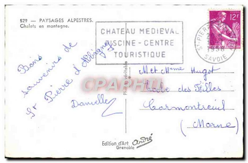 Postcard Modern Landscapes in the Alpine Mountain Chalets