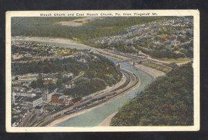 MAUCH CHUNK PENNSYLVANIA & EAST MAUCH CHUNK PA. BIRDSEYE VIEW VINTAGE POSTCARD