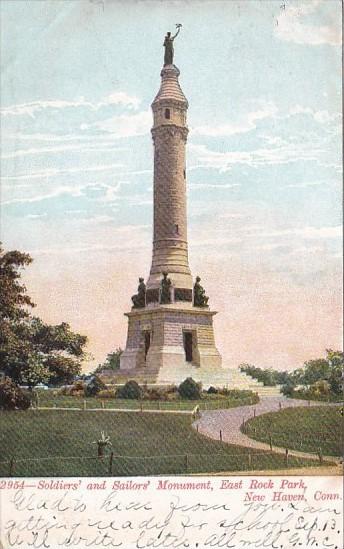 Connecticut New Haven Soldiers and Sailors Monument East Rock Park 1909