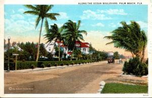 Florida Palm Beach View Along The Ocean Boulevard Curteich