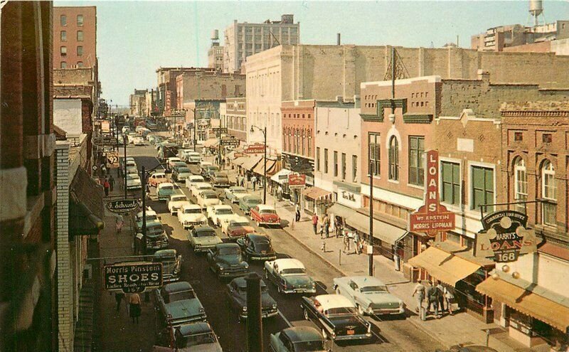 Automobiles Birdseye Beale Memphis Tennessee Postcard Bluff Colorpicture 21-804