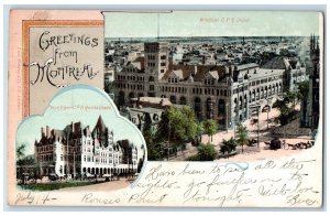 1906 Greetings From Montreal Canada, Dual View Posted Antique Postcard 