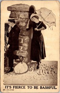 Romantic Couple It's Fierce To Be Bashful 1912