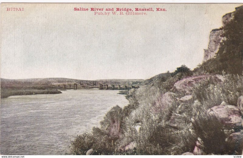 RUSSELL , Kansas , 10-30s; Saline River & Bridge