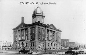 Sullivan Illinois birds eye view Moultrie Co Court House real photo pc Z22874