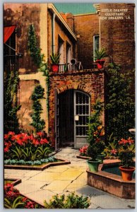 Vtg New Orleans Louisiana LA Little Theatre Courtyard 1930s View Postcard