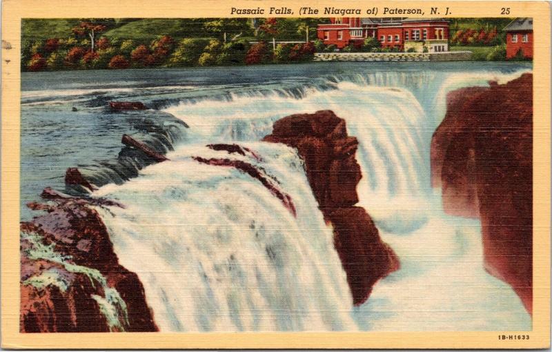 postcard NJ - Passaic Falls, The Niagara of Paterson, New Jersey