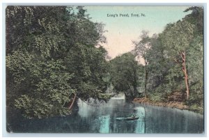 1909 Scenic View Canoeing Boat Long Pond Troy Pennsylvania PA Antique Postcard