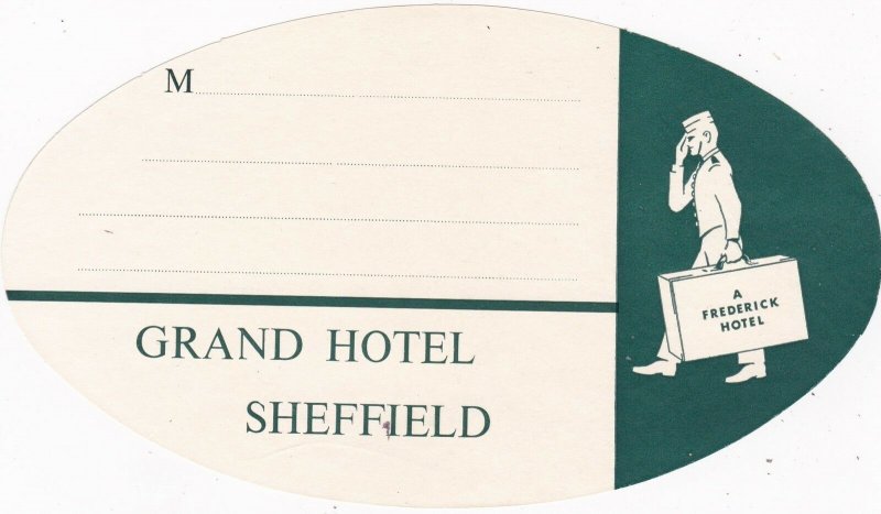 England Sheffield Grand Hotel Vintage Luggage Label sk2360