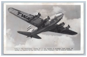 TWA The Stratoliner Boeing 307 B Real Photo Postcard RPPC WJ Gray