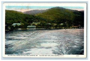1936 Silver Bay Association Sunrise Mt. Silver Bay On Lake George NY Postcard