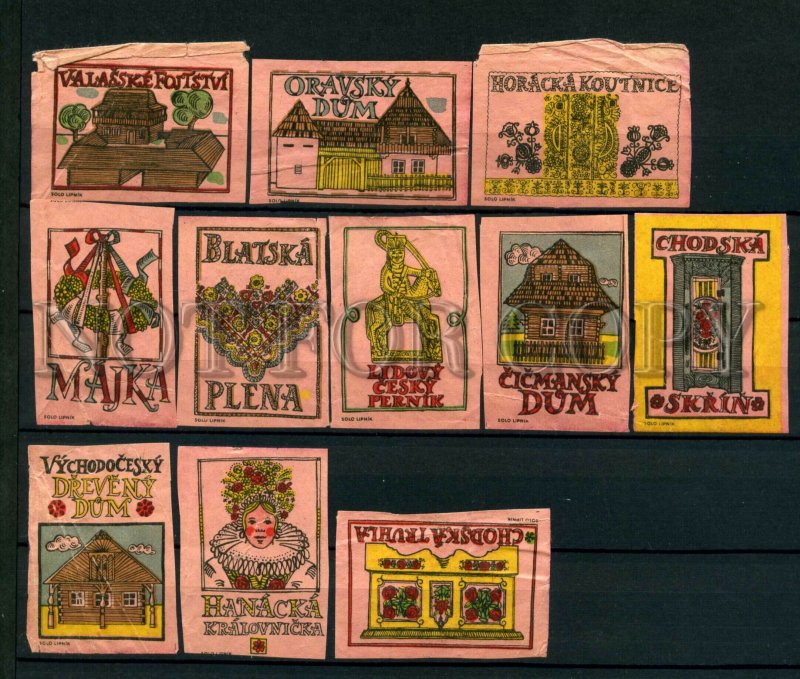 500640 Czechoslovakia attractions Vintage match labels