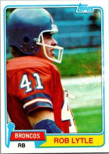1981 Topps Football Card Rob Lytle Denver Broncos sk60078