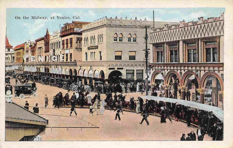 On the Midway Miniature Train Venice California 1920s postcard