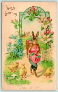 Easter Fantasy~Dressed Lady Rabbit~Blue Jeans & Apron~Country Portal~Eggs~BW 289 