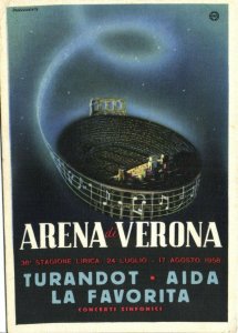 Pc advertising, Italy, arena di verona, vintage postcard (b40242) 