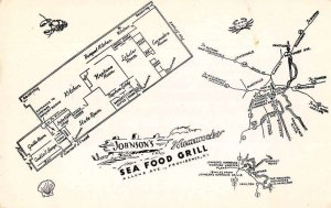 Providence Rhode Island Johnsons Hummocks Seafood Gril Map Postcard AA47891