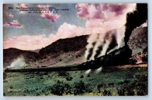 c1910 San Francisco Chicago Express Train Crossing Soldiers Summit Utah Postcard