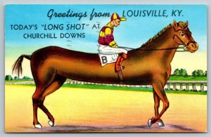 1957  Churchill Downs  Louisville  Kentucky  Comic Card  Postcard