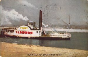 c.'07,  Ferry On The Mississippi River,Rock Island-Davenport IA,Old Post Card