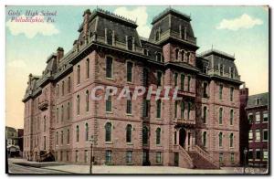 Postcard Old Girls High School Philadelphia