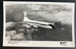 Mint England Real Picture Postcard BOAC Bristol Britannia Britannia 102