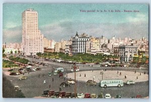 Buenos Aires Argentina Postcard Avenida 9 de Julio Partial View c1910