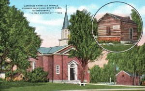 Vintage Postcard Lincoln Marriage Temple Pioneer State Park Harrodsburg Kentucky